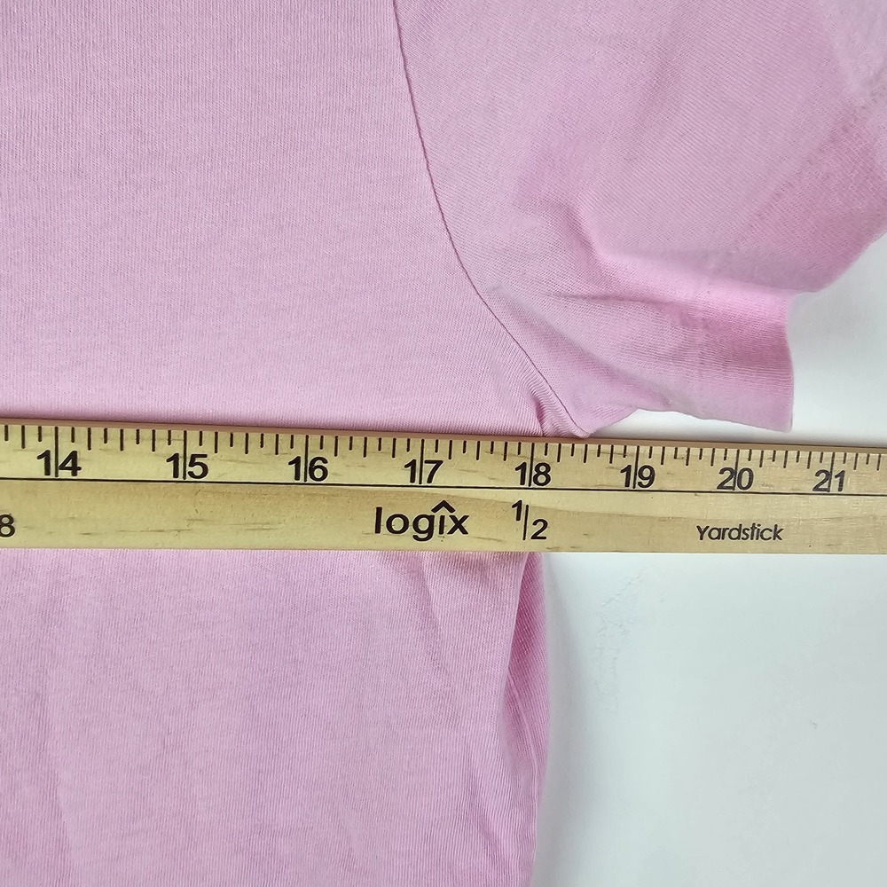 Polo Ralph Lauren T-Shirt Womens Large Pink V-Neck SS Cotton Blue Pony Top Tee - Picture 8 of 8
